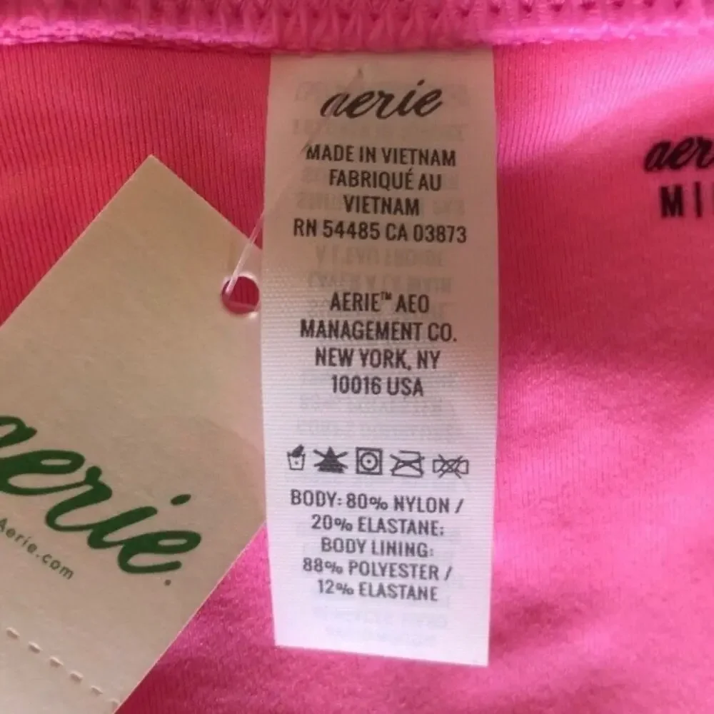 Aerie NWT Sleek Stylish Full Coverage Bold Hot Pink Shade Bikini Bottom Medium
